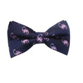Navy Blue with Lilac Apatosaurus Dinosaur Pre-tied Bow Tie