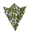 Army Green Floral Pocket Square