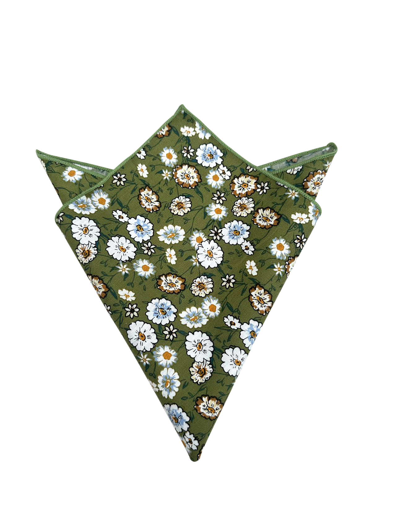 Army Green Floral Pocket Square