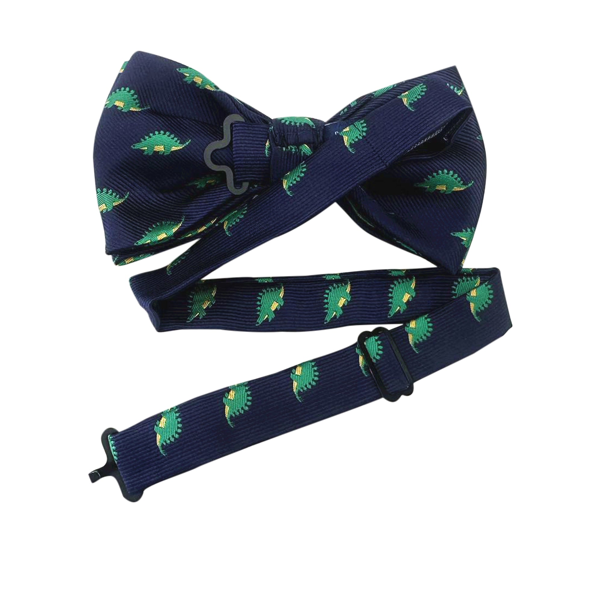 Navy Blue Green Stegosaurus Dinosaur Pre-tied Bow Tie