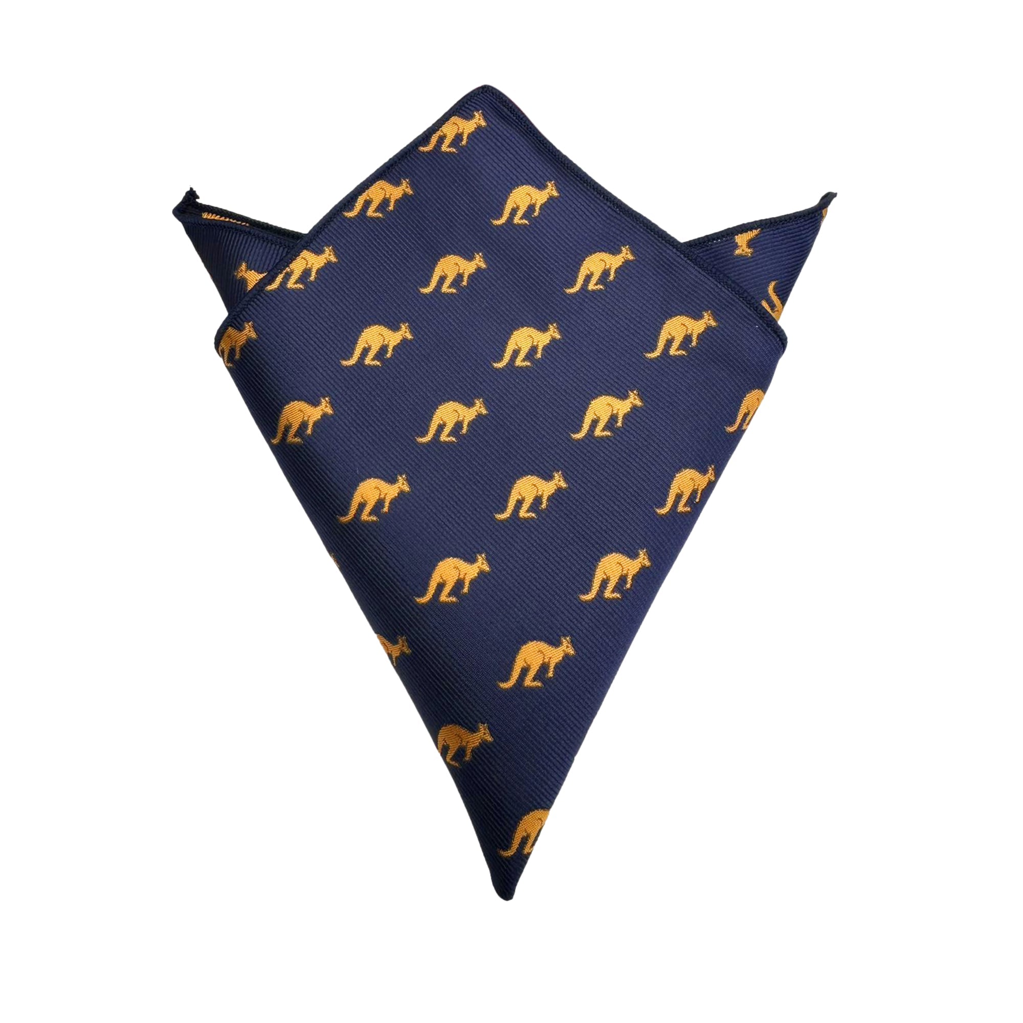 Navy Blue Kangaroo Pocket Square