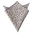 Fuchsia Purple on Beige Pocket Square