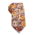 Vintage Brown Floral Skinny Tie