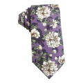 Lavender Cream Floral Skinny Tie