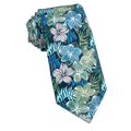 Midnight Sage Tropical Floral Skinny Tie