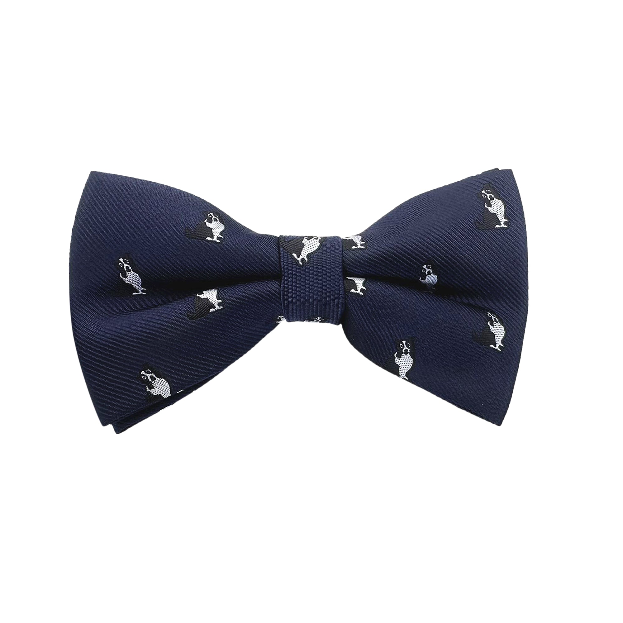Navy Blue with Border Collie Dog Pre-tied Bow Tie