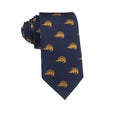 Navy Blue with Gold Stegosaurus Dinosaur Necktie