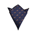 Navy Blue Horse Pocket Square