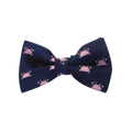 Navy Blue with Pink Crab Pre-tied Bow Tie