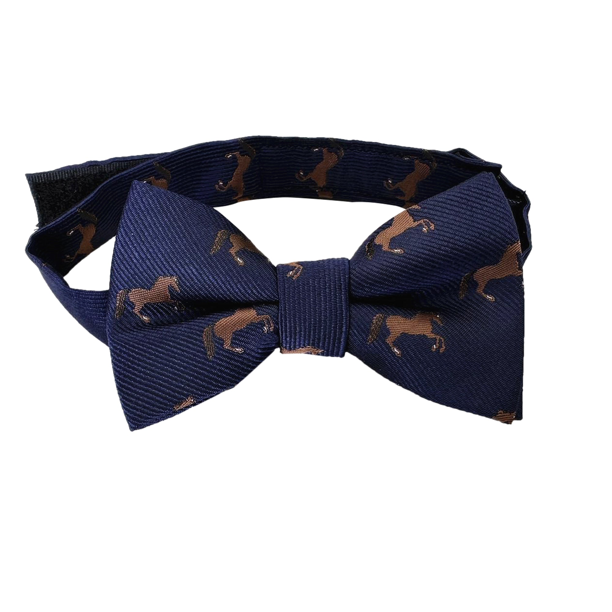 Navy Blue Horse Kids Bow Tie