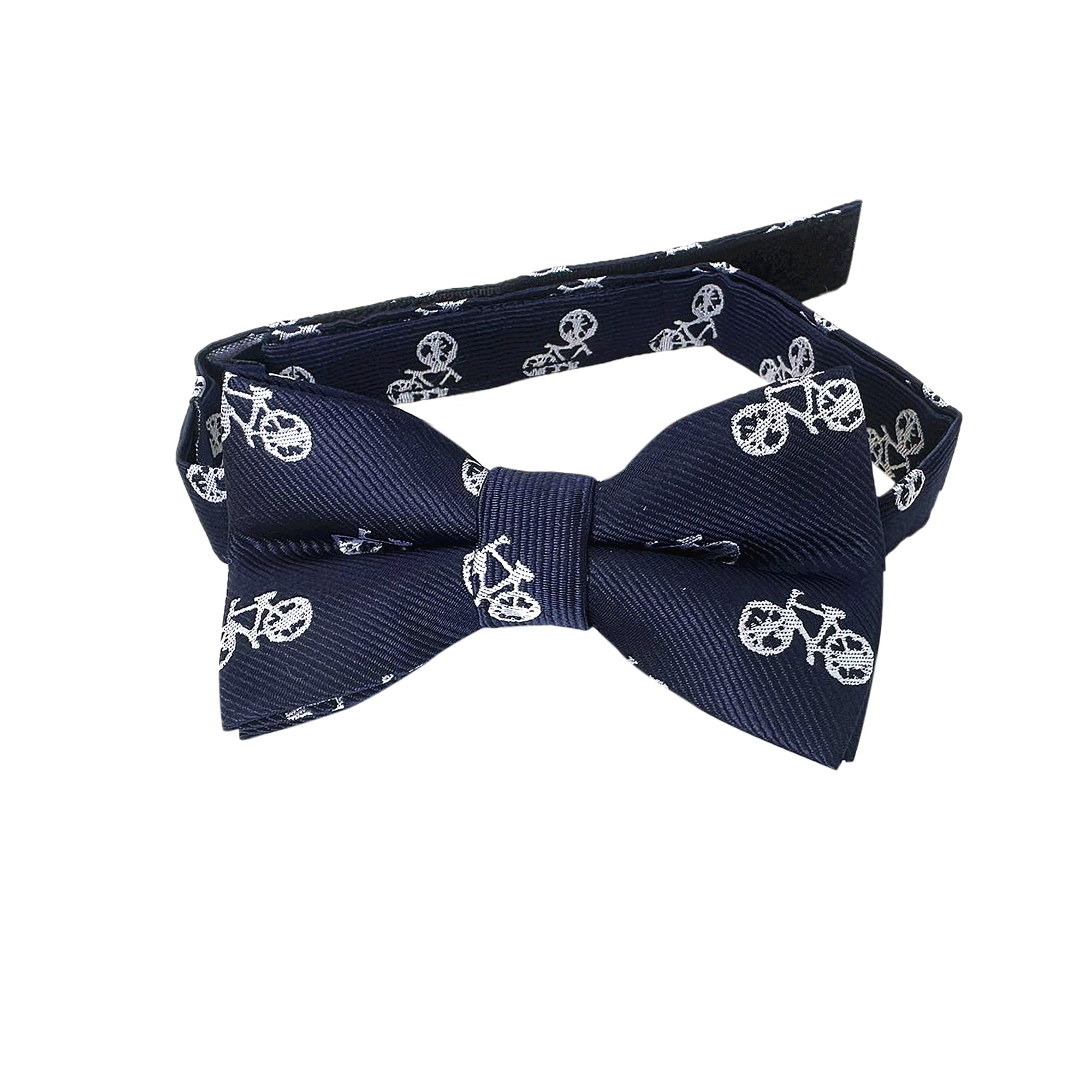 Navy Blue Bicycle Kids Bow Tie