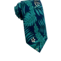 Navy Tropical Palm Skinny Tie
