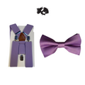 Dusty Purple Adult Suspender + Wisteria Purple Pre-tied Bow Tie COMBO