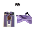Purple Lavender Kids Suspender + Lavender Satin Kids Bow Tie COMBO