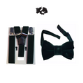 Dark Green Kids Suspender + Dark Green Velvet Kids Bow Tie COMBO