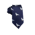 Navy Blue White Pigeon Necktie
