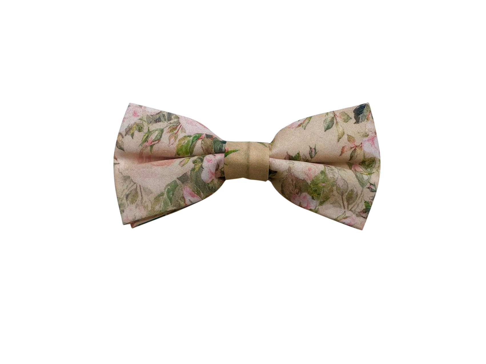 Peach Floral on Beige Pocket Square