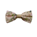 Peach Floral on Beige Pre-tied Bow Tie