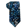Navy Blue with Midnight Floral Cotton Skinny Tie