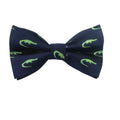 Navy Blue with Green Crocodile Pre-tied Bow Tie