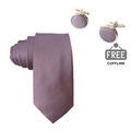 Dusk Dusty Purple Satin Necktie + FREE CUFFLINK