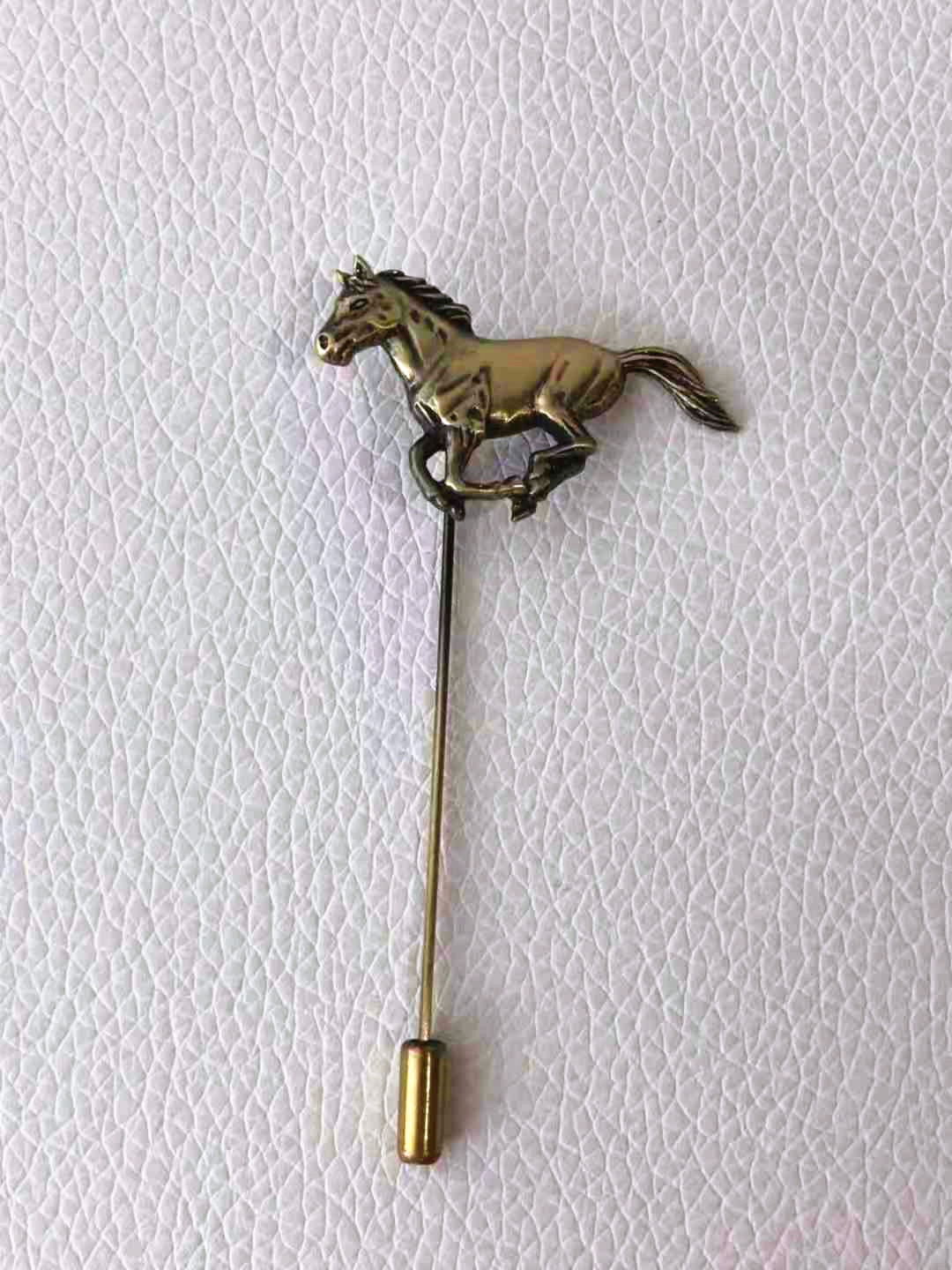 Antique Brass Horse Lapel Pin