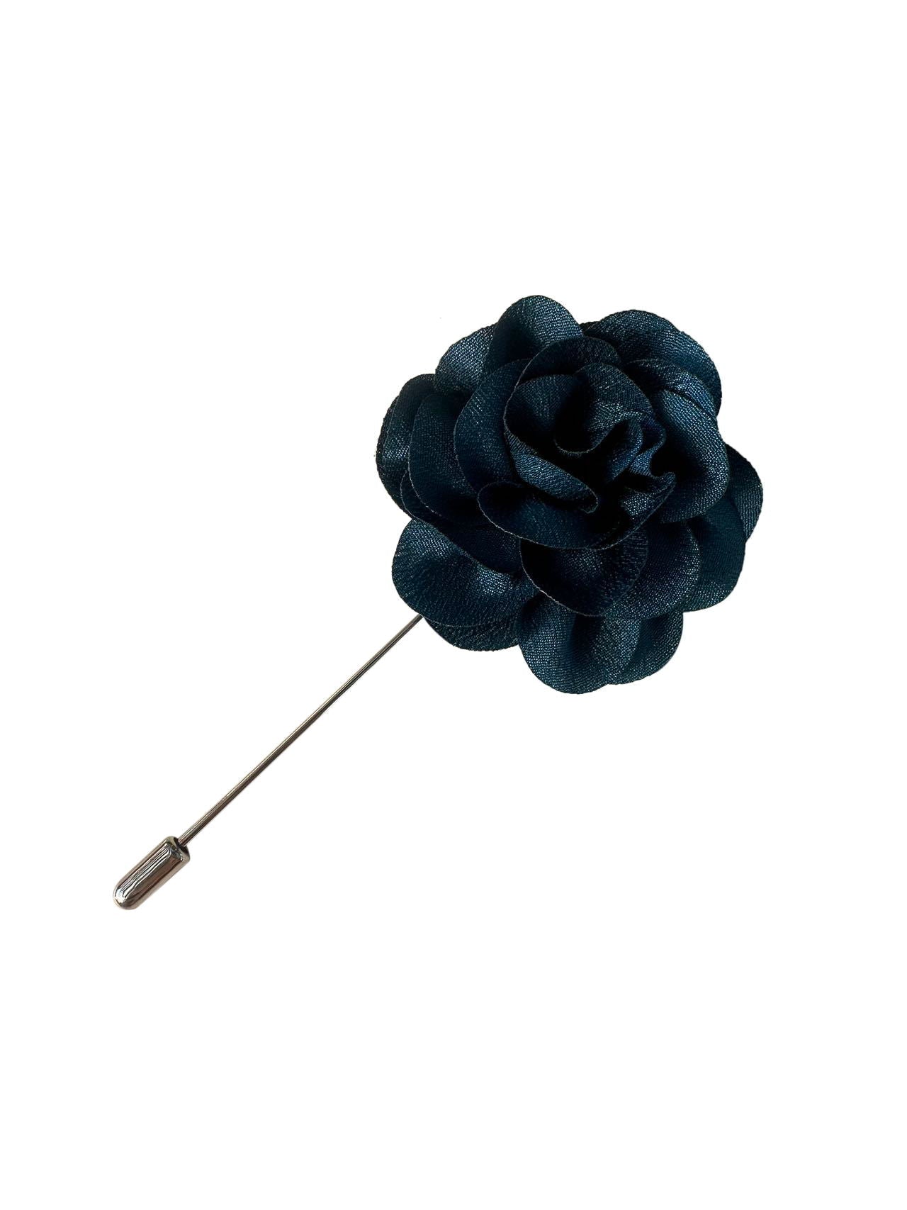 Ink Blue Flower Lapel Pin