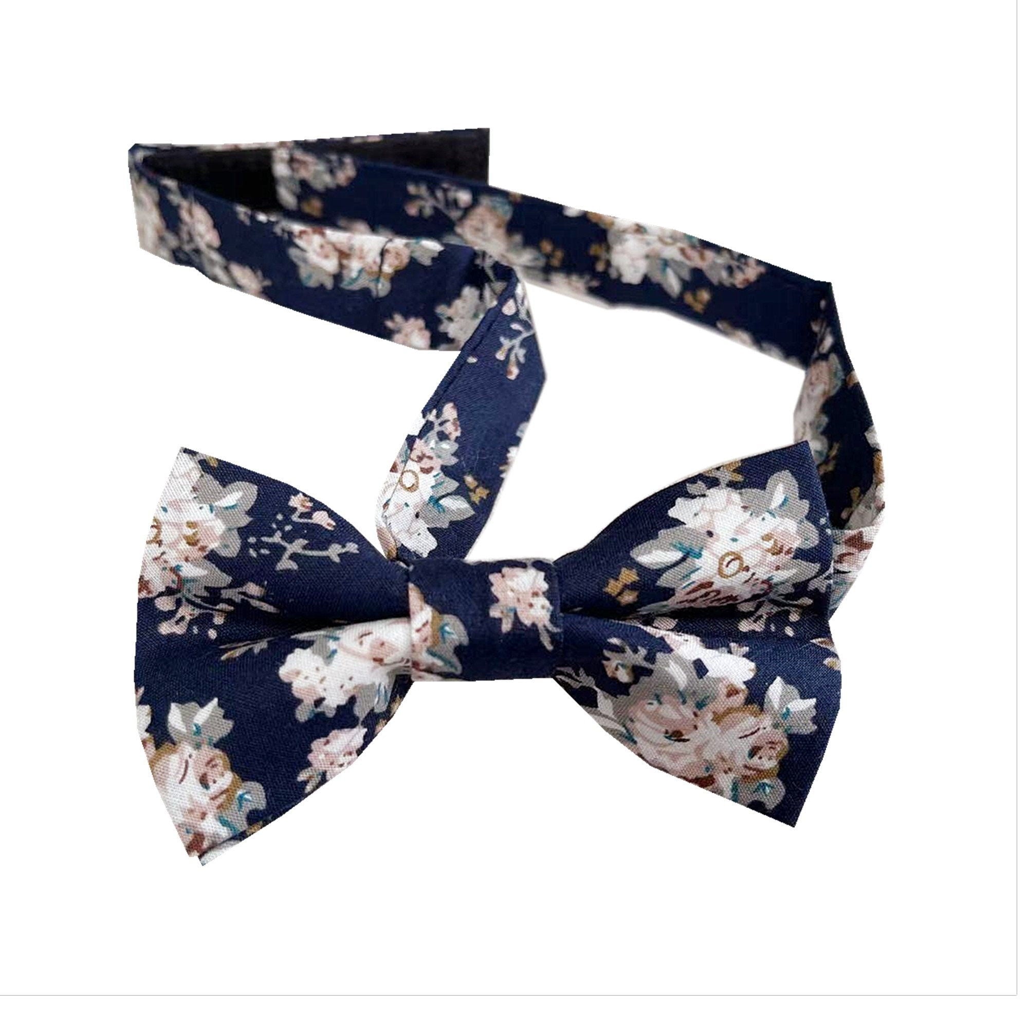 Midnight White Floral Kids Bow tie
