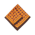 Orange Polka Dots Brown Border Wool Pocket Square