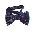 Navy Blue Red Paisley Kids Bow Tie