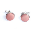 Desert Coral Satin Silver Cufflinks
