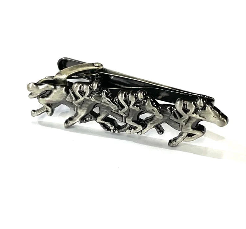 Antique Silver Racing Horse Tie Bar