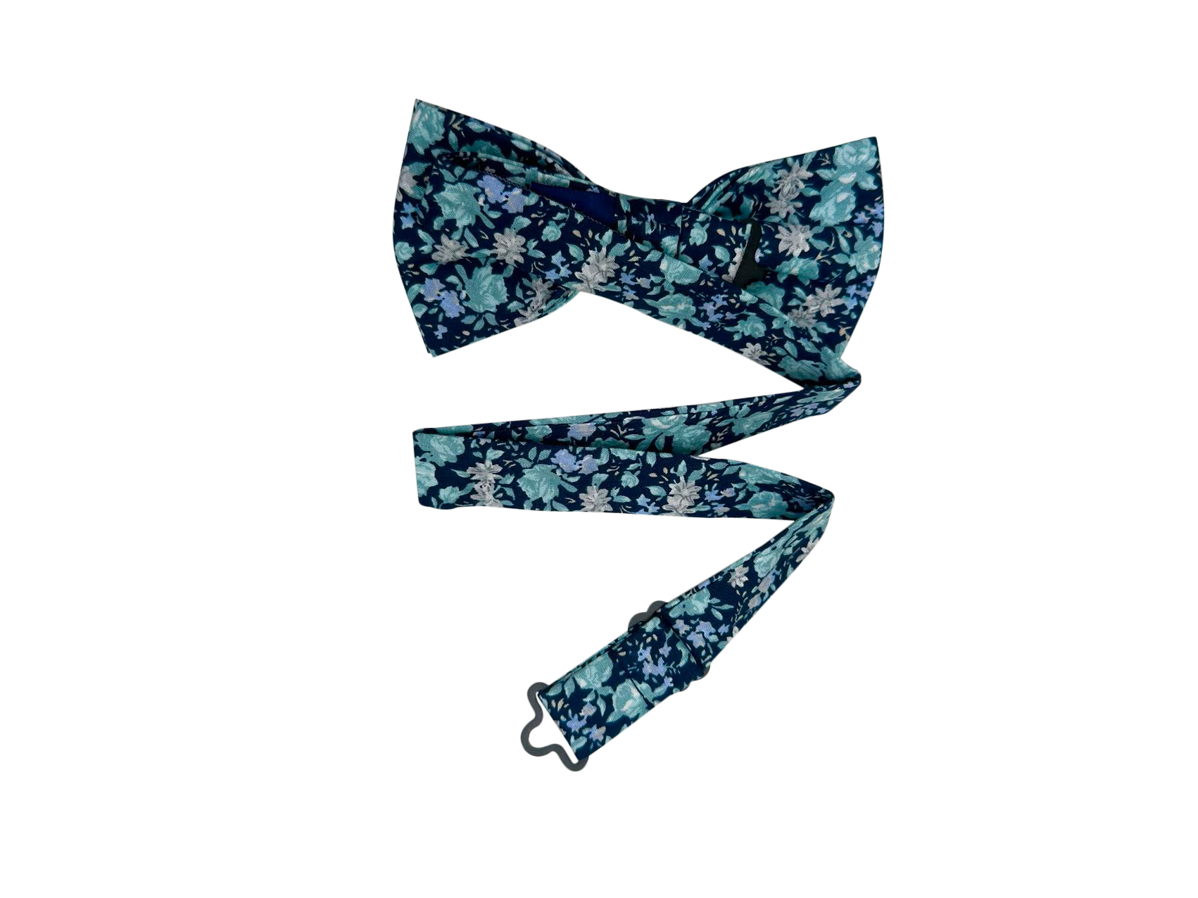 Midnight Teal Floral Pre-tied Bow Tie