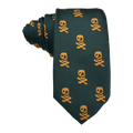 Navy Green with Gold Skull Necktie