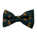 Navy Green with Gold Skull Pre-tied Bow Tie