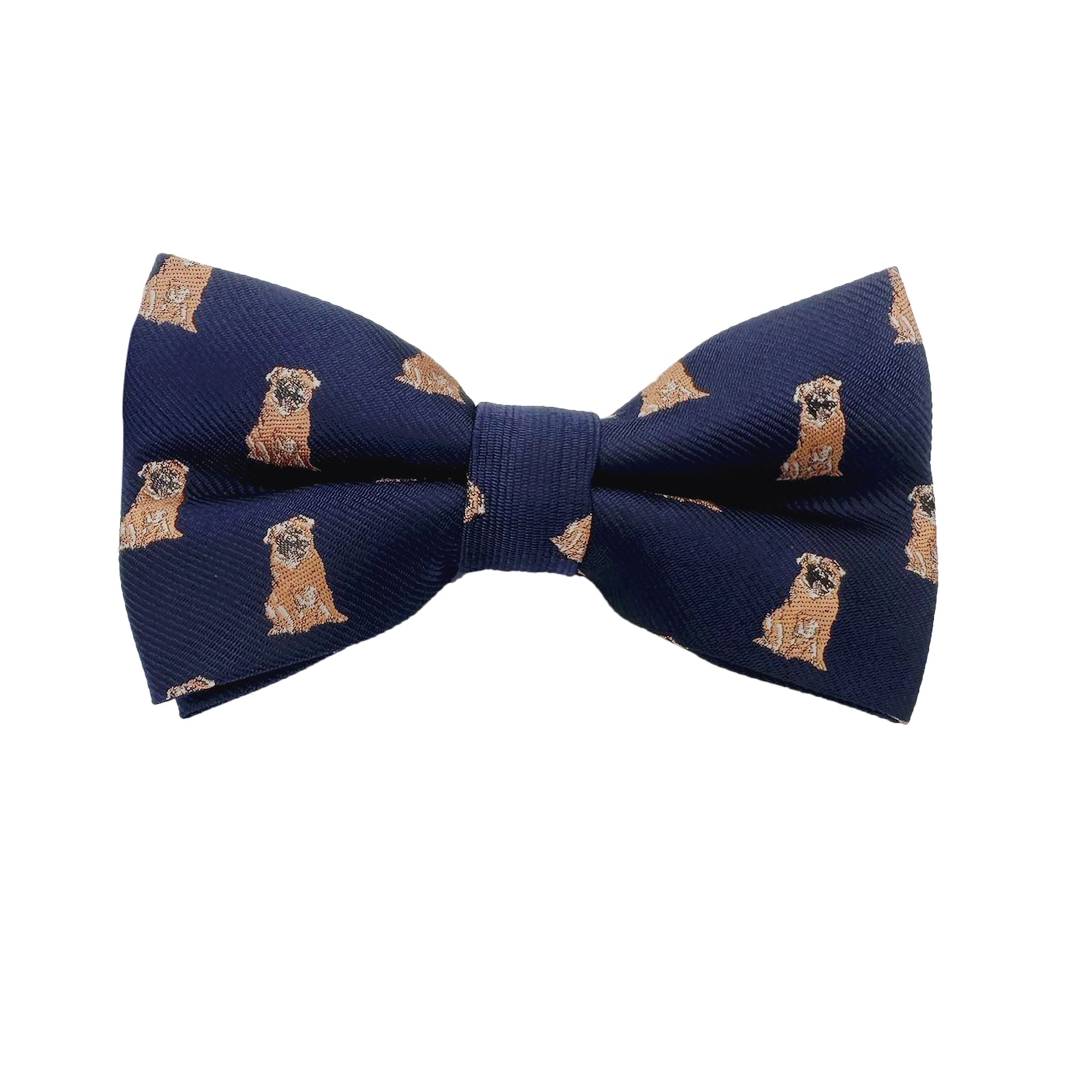 Navy Blue Pug Dog Pre-tied Bow Tie