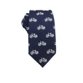 Navy Blue White French Bicycle Skinny Tie