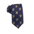 Navy Blue Brown Night Owl Necktie
