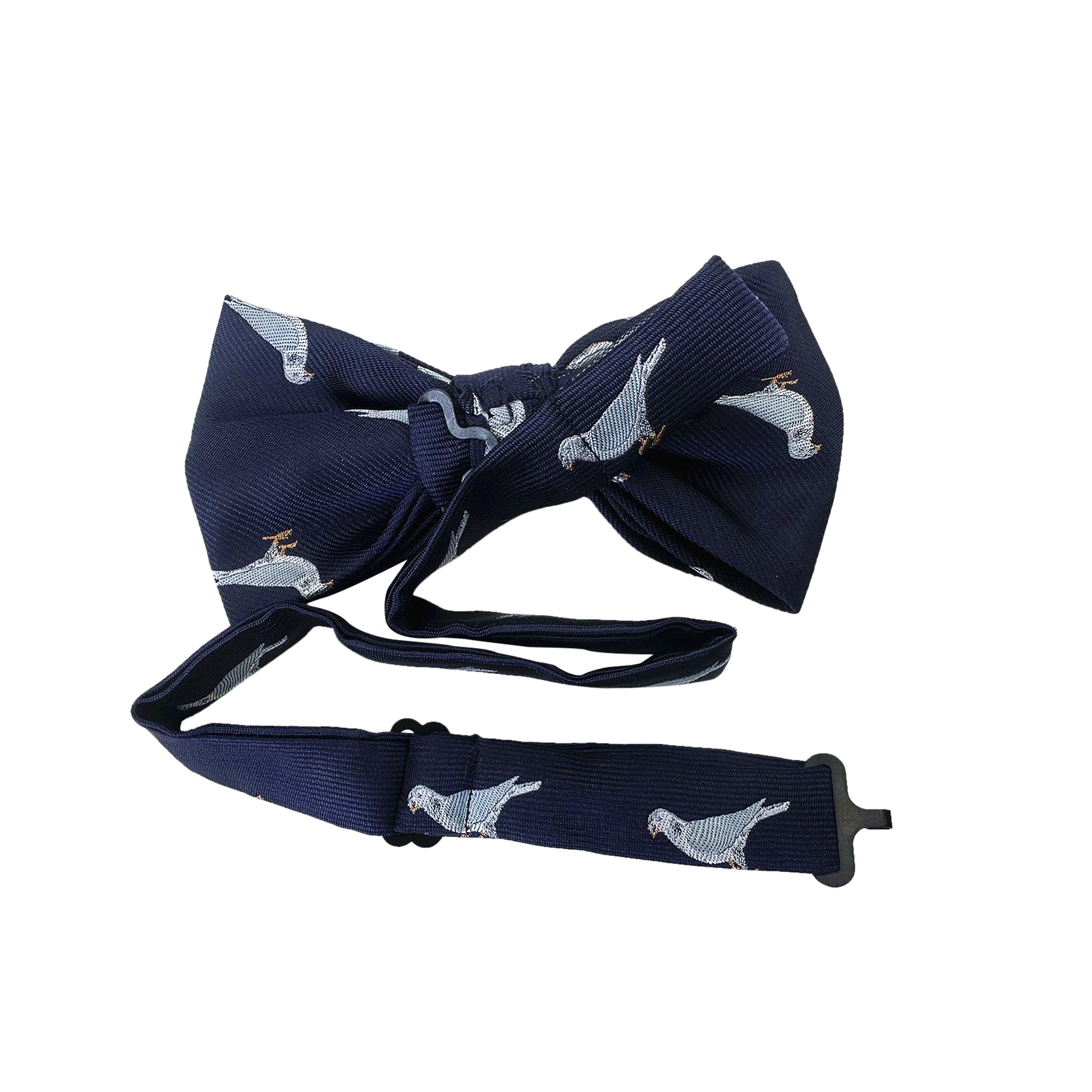 Navy Blue White Pigeon Pre-tied Bow Tie