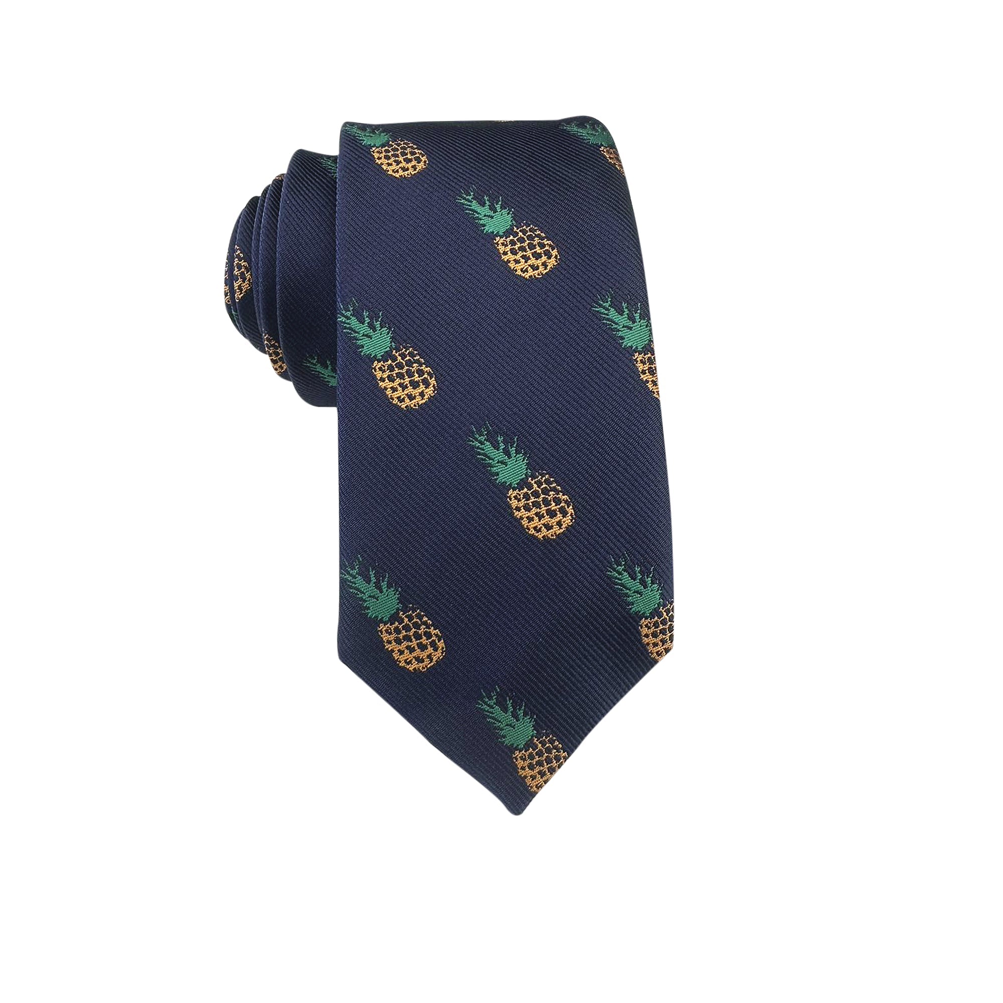 Navy Blue Pineapple Skinny Tie