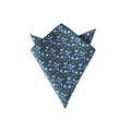 Navy Green Floral Pocket Square