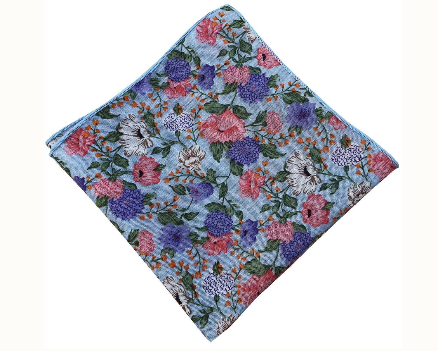Pink Lavender Floral Pocket Square