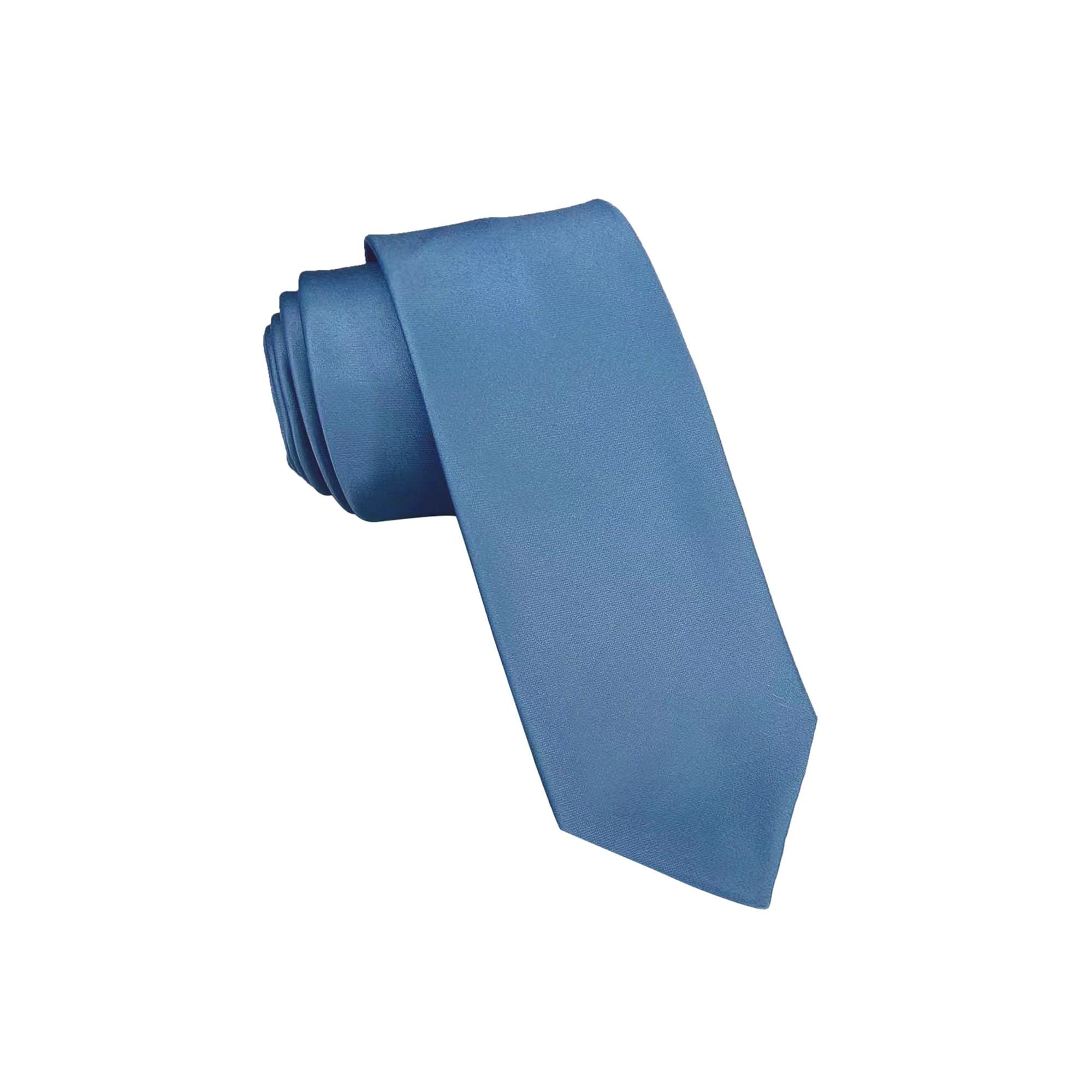 Steel Blue Satin Necktie
