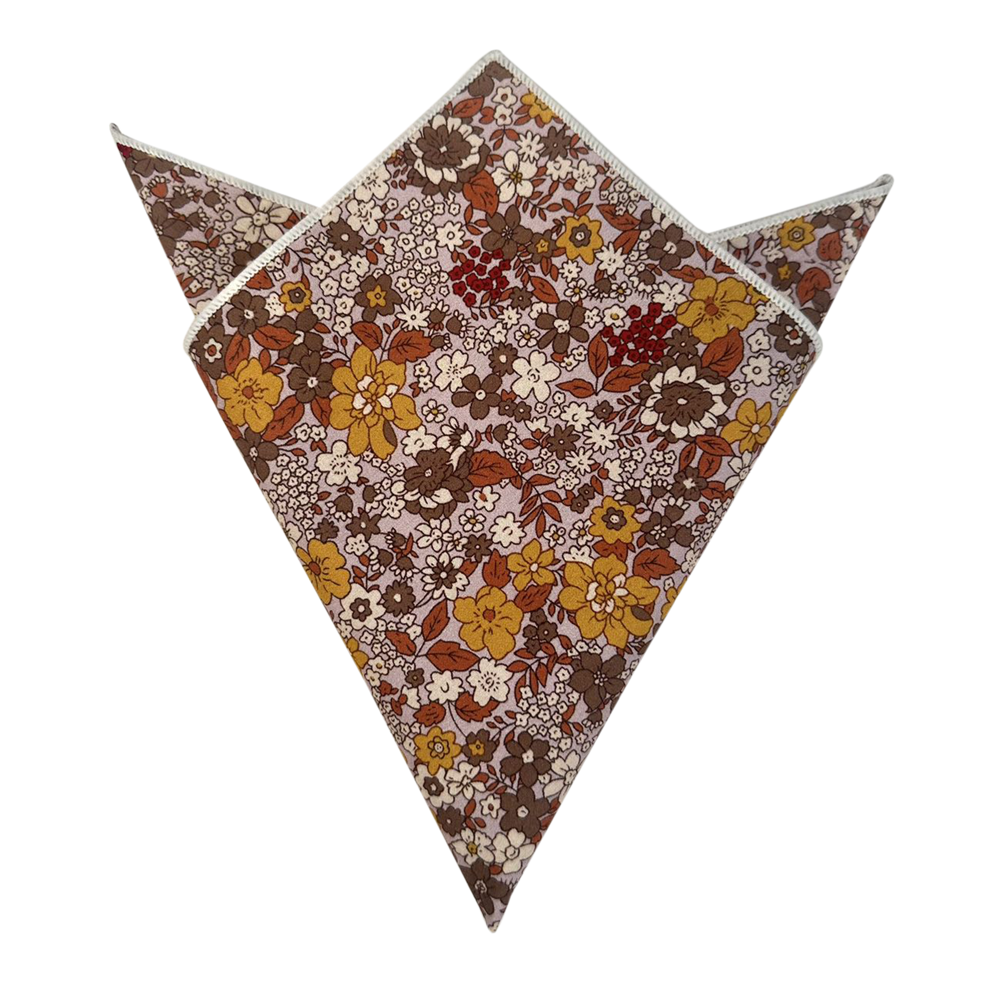 Vintage Brown Floral Pocket Square