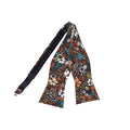 Orange Floral On Brown Self-tied Bow Tie