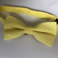 Yellow Linen Pre-tied Bow Tie