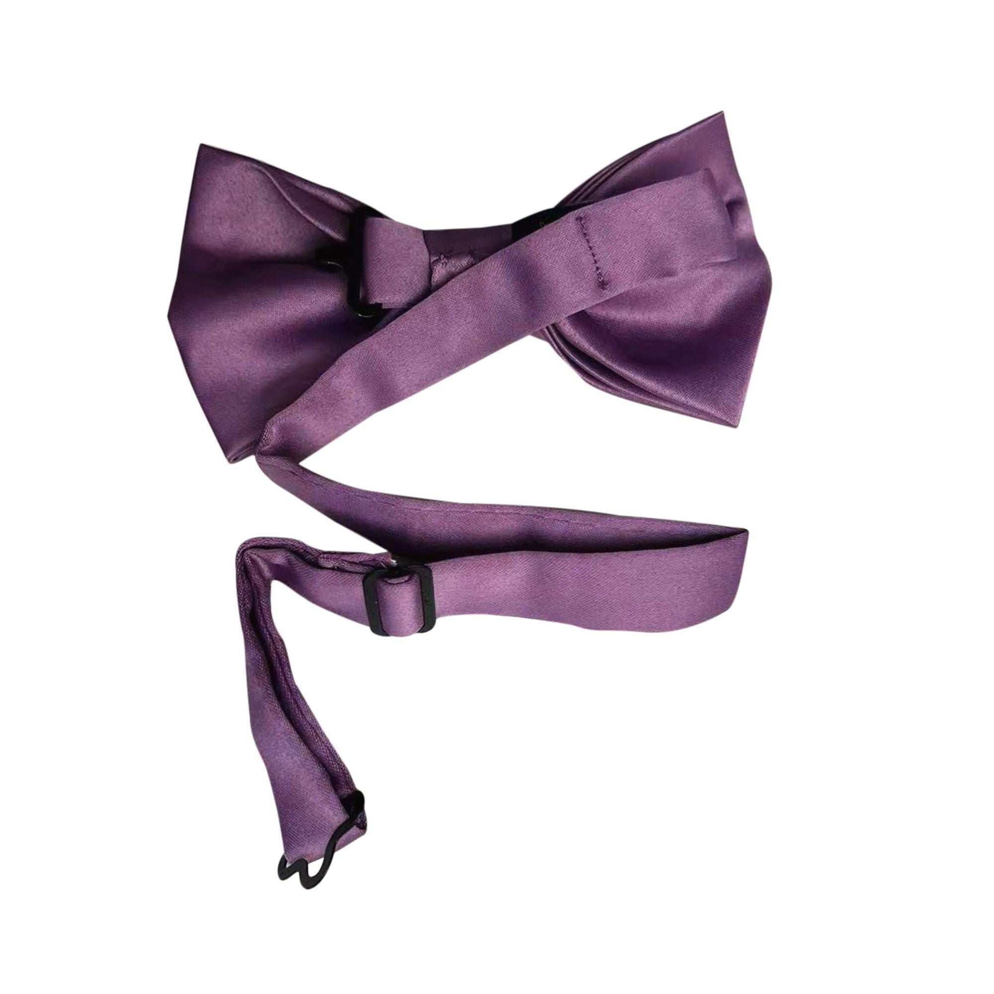 Wisteria Purple Satin Pre-tied Bow Tie