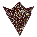 White Red Floral On Burgundy Pocket Square