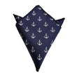 Navy Blue Anchor Pocket Square
