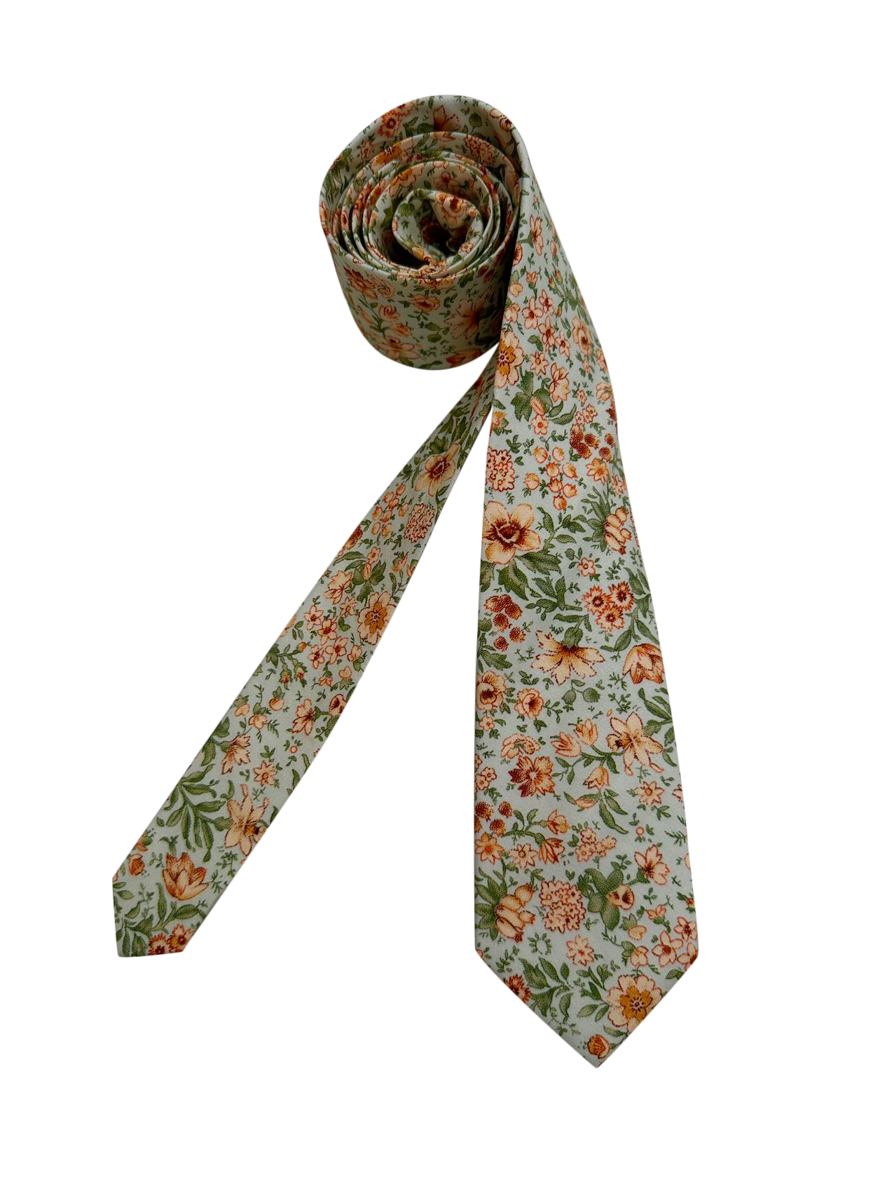 Noble Sage Green Floral Skinny Tie